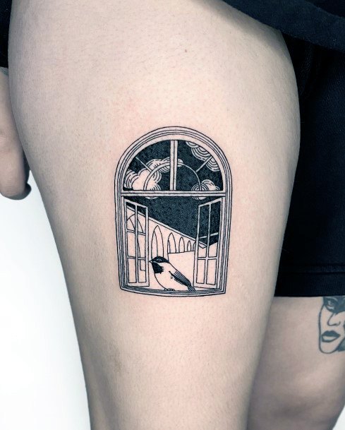 Girls Glamorous Window Tattoo Inspiration