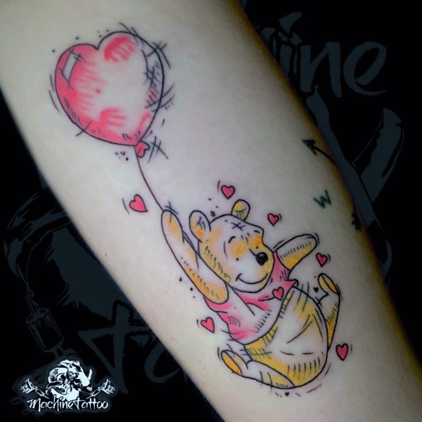 Girls Glamorous Winnie The Pooh Tattoo Inspiration