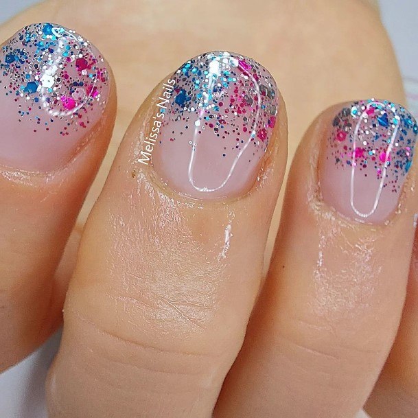 Girls Glitter Ombre Fingernails Designs