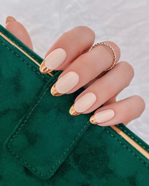 Girls Gold French Tip Nail Art Ideas