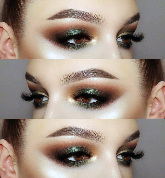 Girls Green And Brown Eyeshadow Ideas