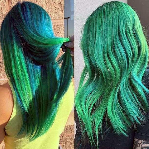 Girls Green Hairstyles Ideas