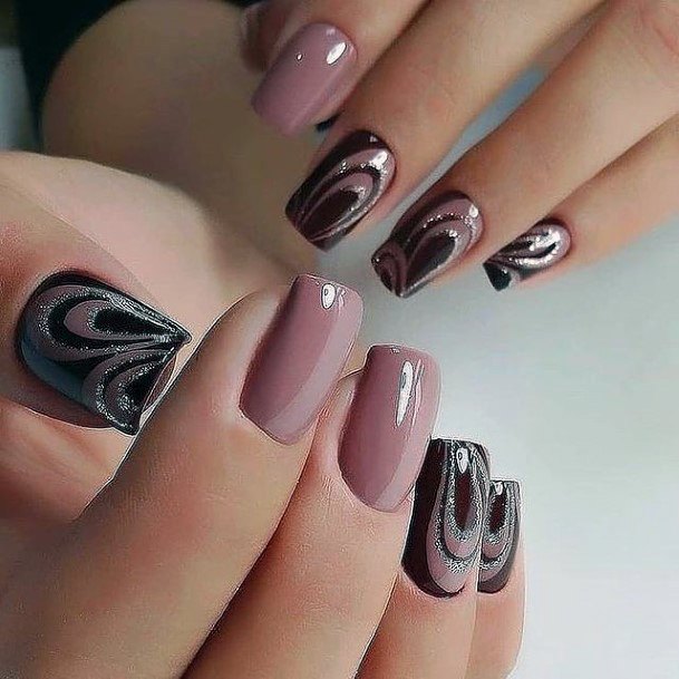 Girls Grey Dress Fingernails Designs