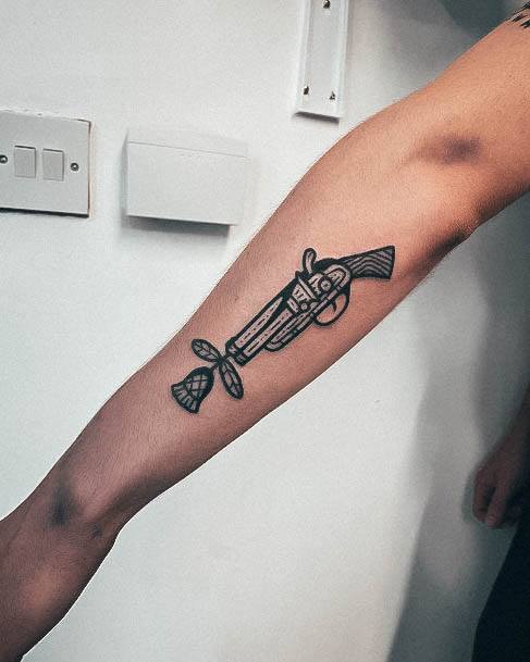 Girls Gun Tattoo Designs