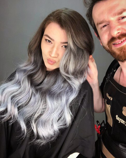 Girls Hairstyless With Grey Ombre