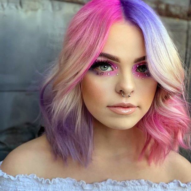 Girls Hairstyless With Purple Ombre