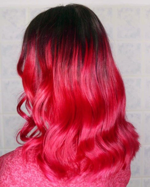 Girls Hairstyless With Red Ombre