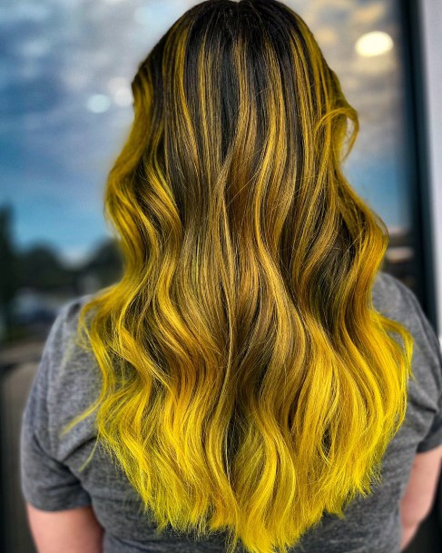 Girls Hairstyless With Yellow Ombre