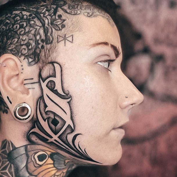 Girls Head Tattoo Designs