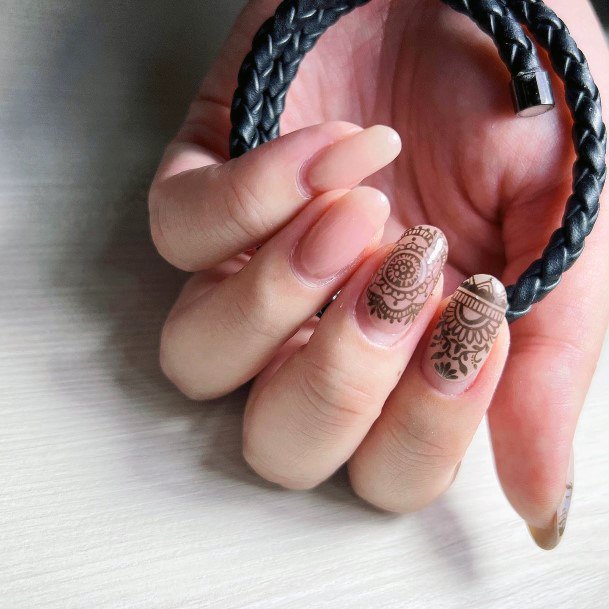 Girls Henna Fingernails Designs