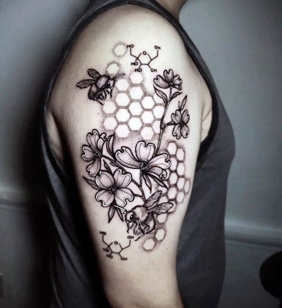 Girls Honeycomb Tattoo Designs