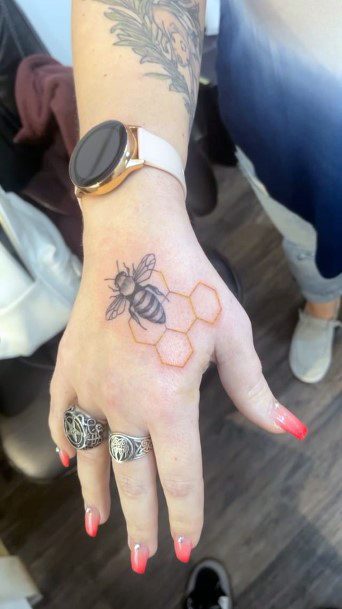 Girls Honeycomb Tattoo Ideas