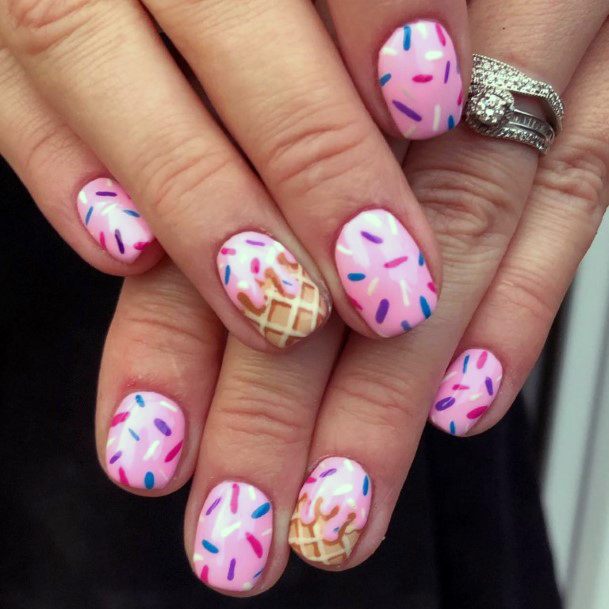 Girls Ice Cream Fingernails Designs