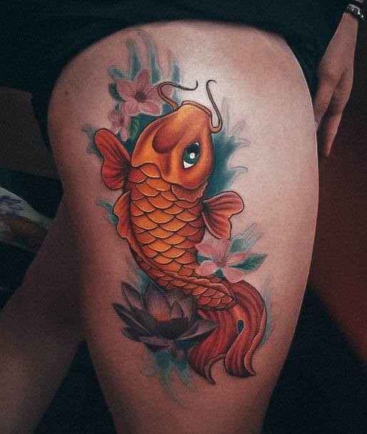 Girls Koi Fish Tattoo Designs