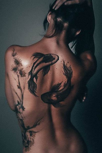 Girls Koi Fish Tattoo Ideas