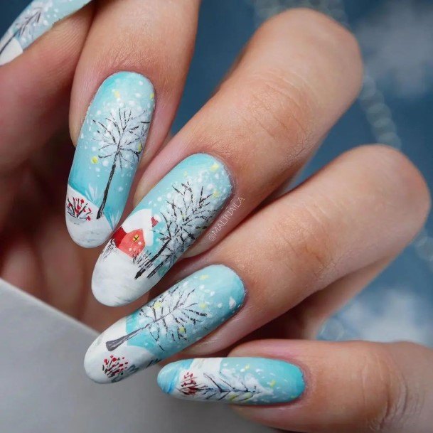 Girls Landscape Fingernail Art