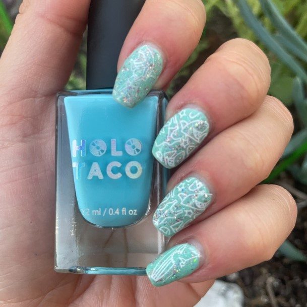 Girls Light Blue Nail Art Ideas