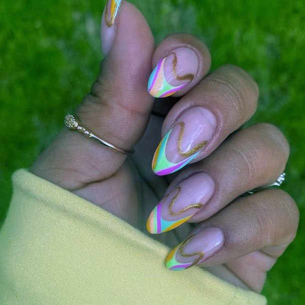 Girls Light Green Nail Art Ideas