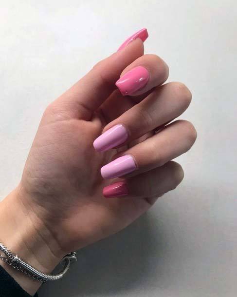 Girls Light Shaded Pink Collection Nail Art