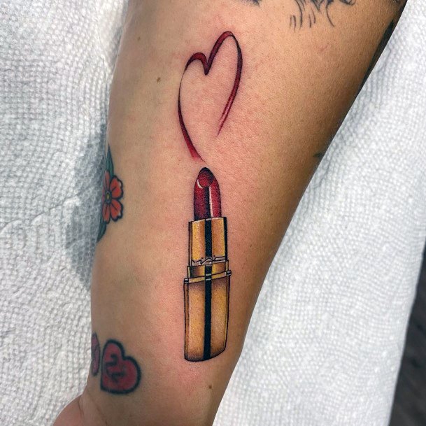 Girls Lipstick Tattoo Designs
