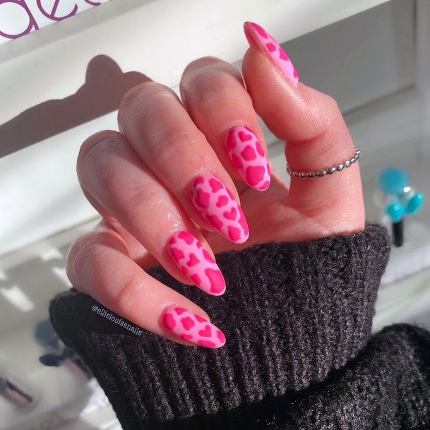 Girls Long Pink Fingernails Designs