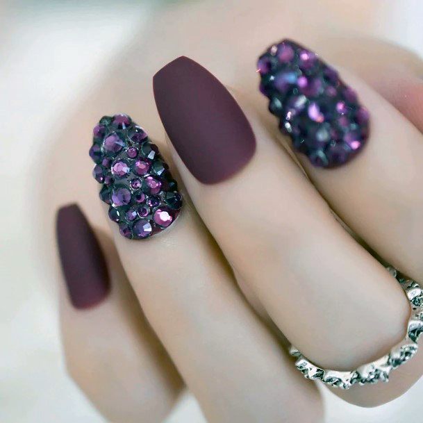 Girls Maroon Dress Nail Art Ideas