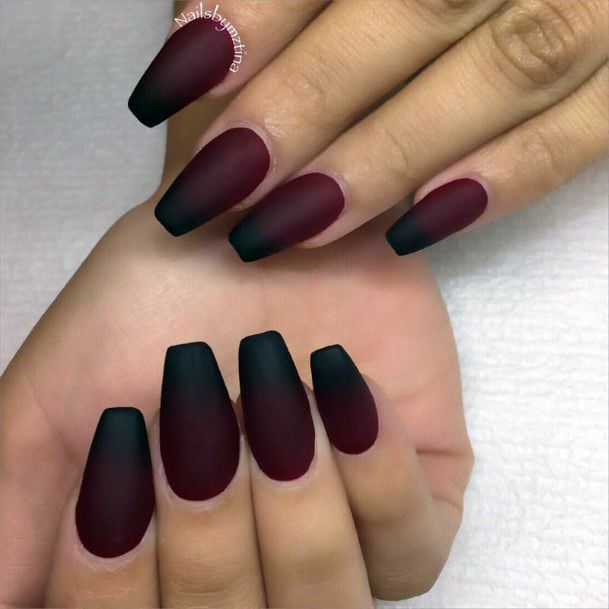 Girls Matte Maroon Nail Art Ideas