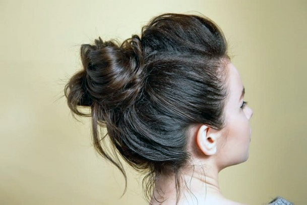 Girls Messy Bun Sophisticated Updo Hairstyle Loose Pieces