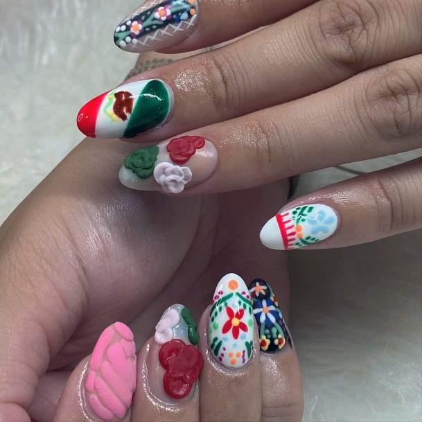 Girls Mexican Fingernails Designs