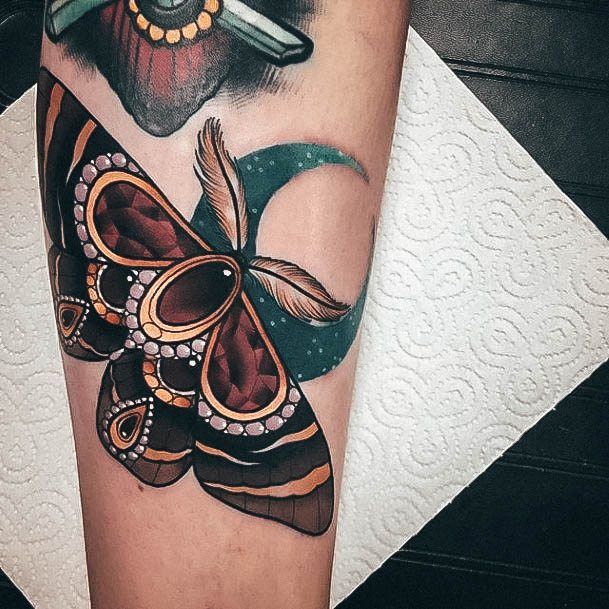 Girls Moth Tattoo Designs