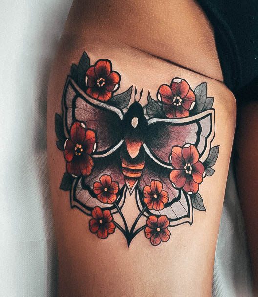 Girls Moth Tattoo Ideas