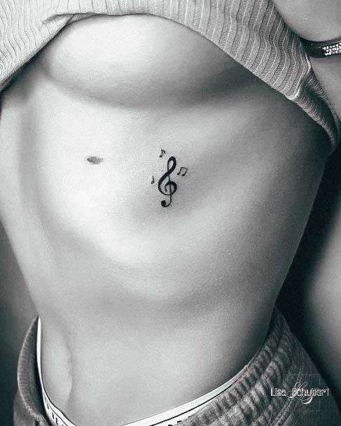 Girls Music Tattoo Ideas Rib Cage Side