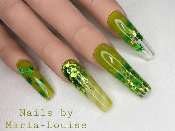 Girls Nails With 420