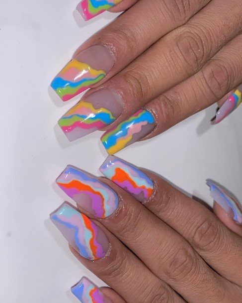 Girls Nails With Abstract