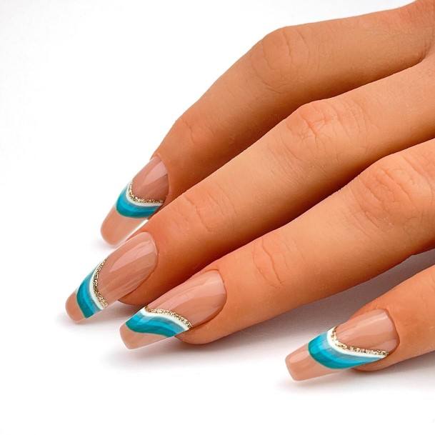 Girls Nails With Beach