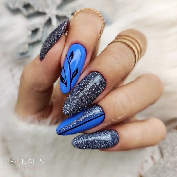 Girls Nails With Blue Summer