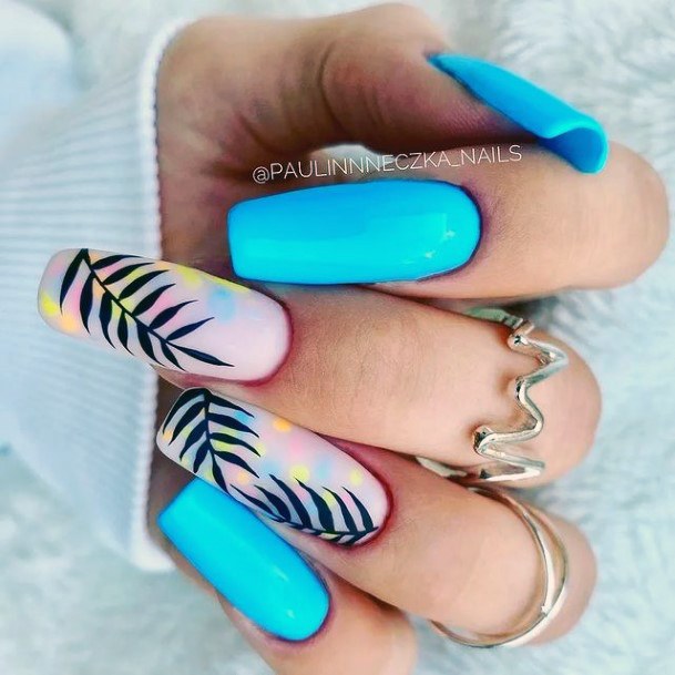 Girls Nails With Bright Summer