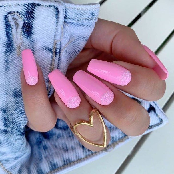 Girls Nails With Brilliant