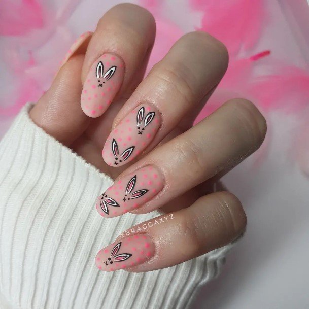 Girls Nails With Bunny