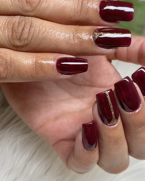 Girls Nails With Burgundy