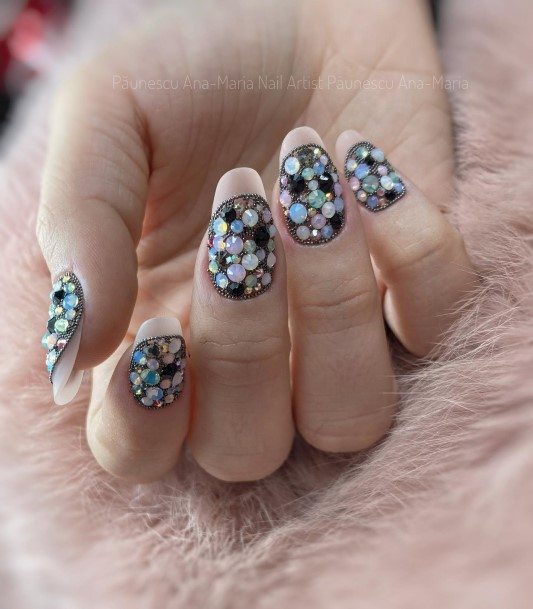 Girls Nails With Caviar