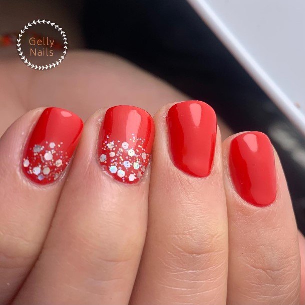 Girls Nails With Christmas Gel