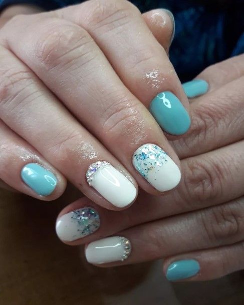 Girls Nails With Confetti