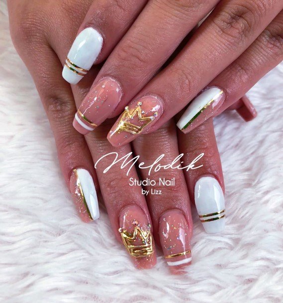 Girls Nails With Crown