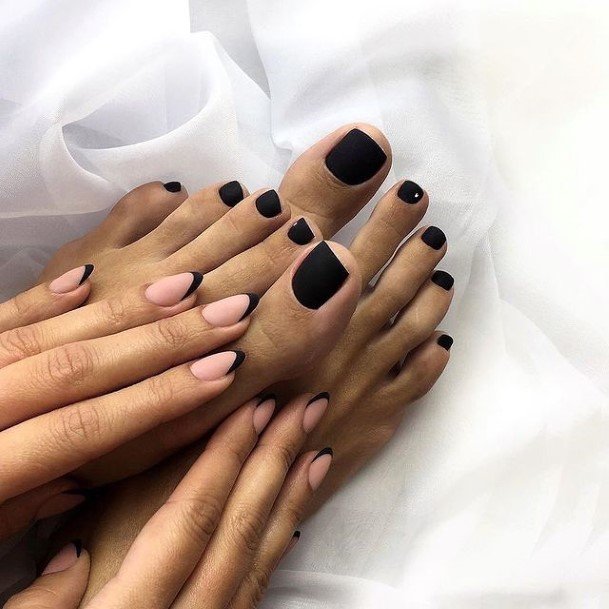 Girls Nails With Dark