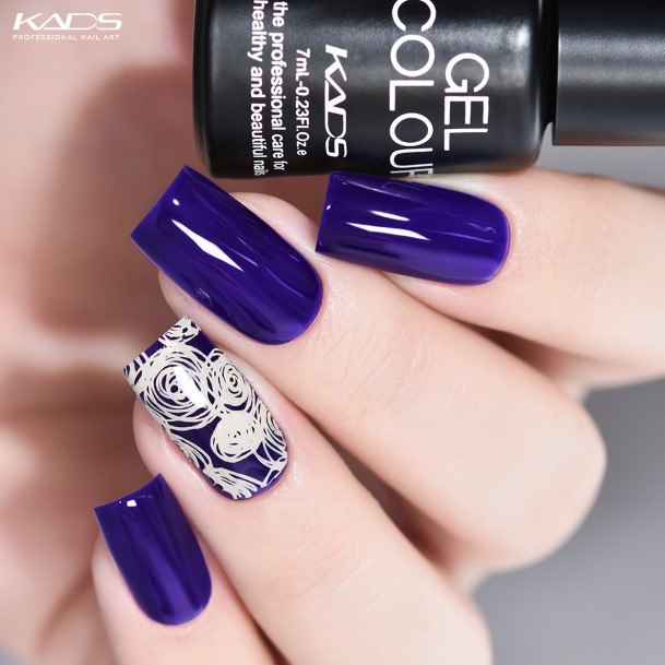 Girls Nails With Deep Purple