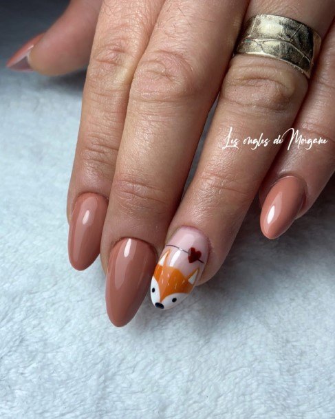 Girls Nails With Fox