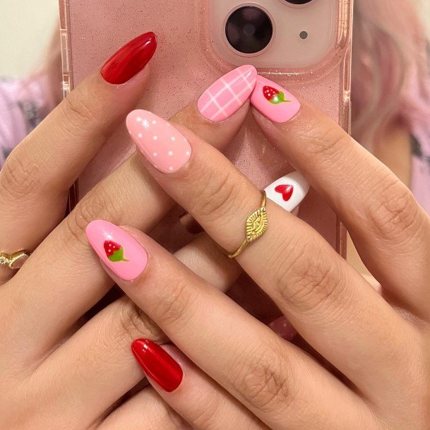 Girls Nails With Fruit