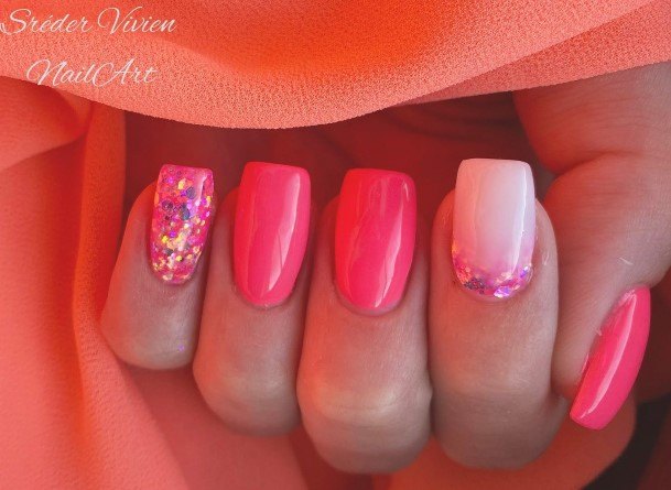 Girls Nails With Glitter Ombre