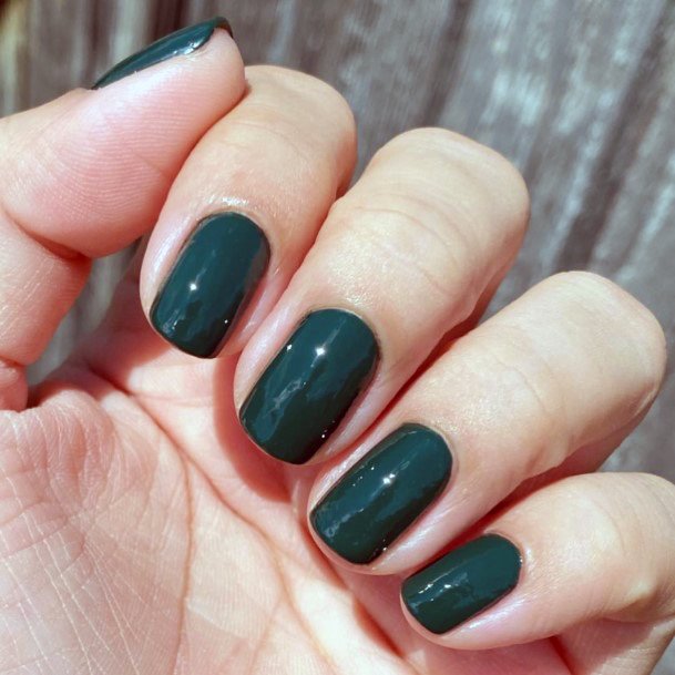 Girls Nails With Hunter Green